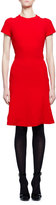 Thumbnail for your product : Alexander McQueen Short-Sleeve Crewneck Flare-Hem Dress, Red