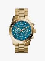 Thumbnail for your product : Michael Kors Watch Hunger Stop Oversized Runway Gold-Tone Stainless Steel Watch