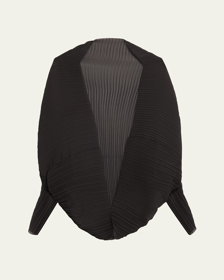Max Mara Black Plisse Pleated Shrug