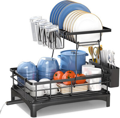 doitbest Large Stainless Steel 2-Tier Dish Drying Rack