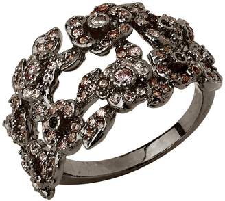 Sterling Forever Wild Bloom CZ Multi Row Ring