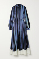 Thumbnail for your product : Altuzarra Judina Belted Printed Silk Crepe De Chine Midi Shirt Dress - Blue