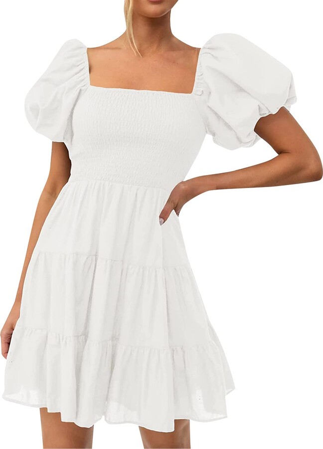 Casual White Short Frock Design Knee Length Casual White Frock