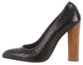Thumbnail for your product : Saint Laurent Embossed Pointed-Toe Pumps
