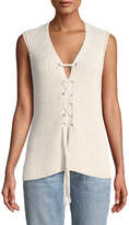 Thumbnail for your product : Cupcakes And Cashmere Kristy Lace-Up Sleeveless Sweater