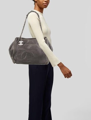Chanel Black Leather Diagonal CC Ligne Accordion Shoulder Bag