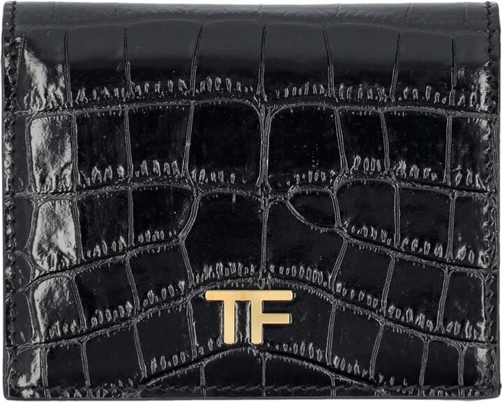 Tom Ford S0448 LCL150G SHINY STAMPED CROC ウォレット 財布 Tom Ford Shiny stamped crocodile leather wallet - ShopStyle