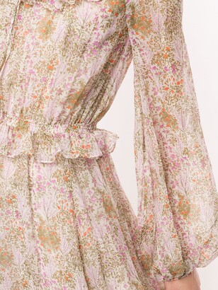 Giambattista Valli Ruffle-Trimmed Floral Print Gown