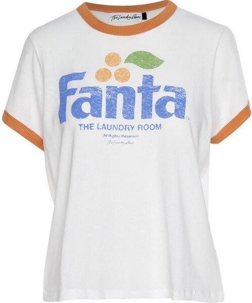 The Laundry Room Women's Fanta Perfect Ringer T-Shirt XSmall White Orange