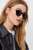 Thumbnail for your product : Nasty Gal Womens Thick Tinted Round Sunglasses - Black - One Size