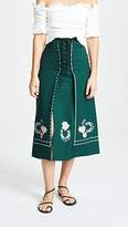 Thumbnail for your product : Vilshenko Vilshenko Ginny Embroidered Lace Up Skirt