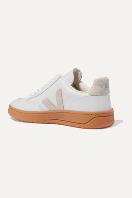 Veja V-12 Suede-trimmed Leather Sneakers - White