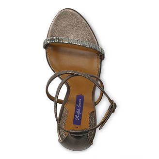 Ralph Lauren Blasia Metallic Leather Sandal