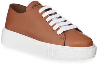 Prada Leather Platform Sneakers