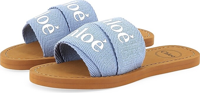 Little Girl's & Girl's Logo Sandals - Denim Blue - Size 10.5 (Child)