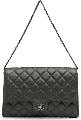 Chanel Gray Small Quilted Ballerine Camera Bag Grey Dark grey Leather Pony-style  calfskin ref.865142 - Joli Closet
