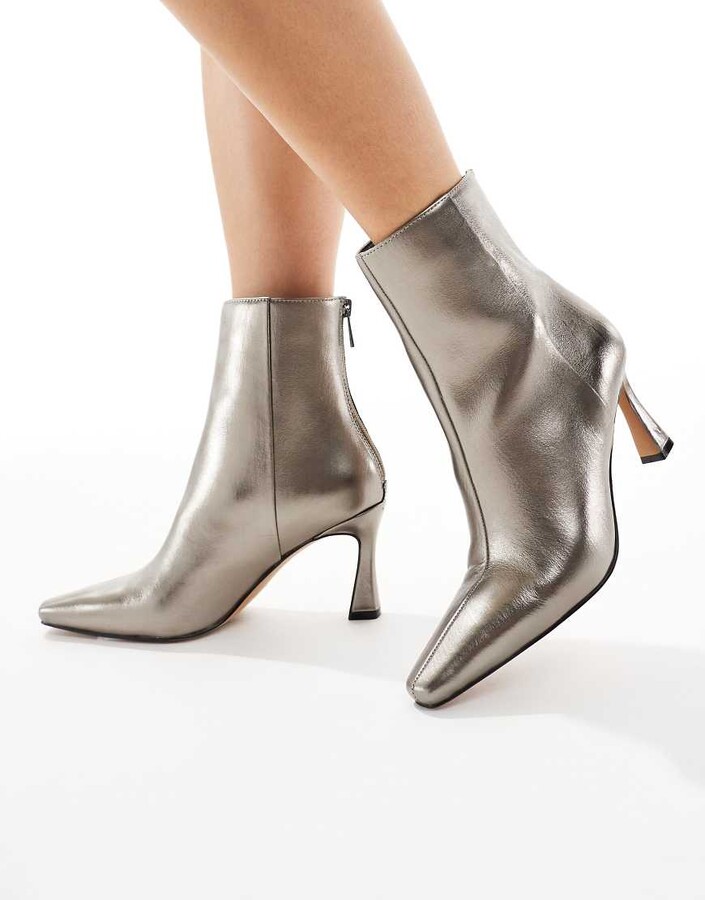 Schuh Bambi heeled mid ankle boots in pewter