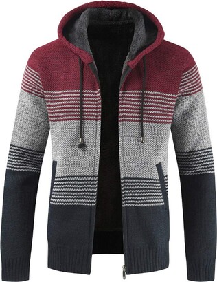 EKLENTSON Mens Sweatshirt Casual Stripe Color Sports Hoodies Pullover Outwear 