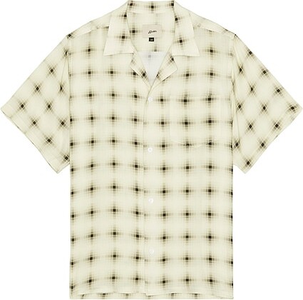 Bather Ivory Digi Plaid Camp Shirt