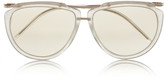 Thumbnail for your product : Jil Sander Aviator acetate and metal sunglasses