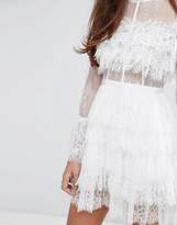 Thumbnail for your product : True Decadence Lace Ruffle Dress With Bell Sleeves