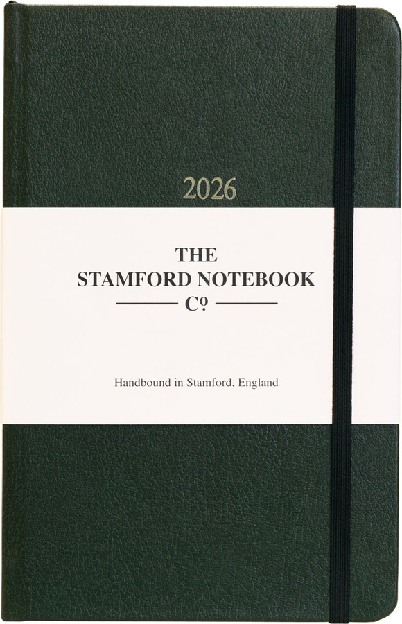 The Stamford Notebook Company Day To Page Leather Diary - Green