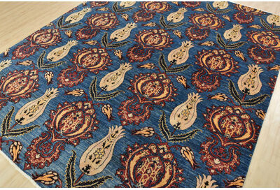 Isabelline Ziegler Rug 8’2” X 9’10” Blue Wool Traditional Hand-Knotted Oriental Carpet