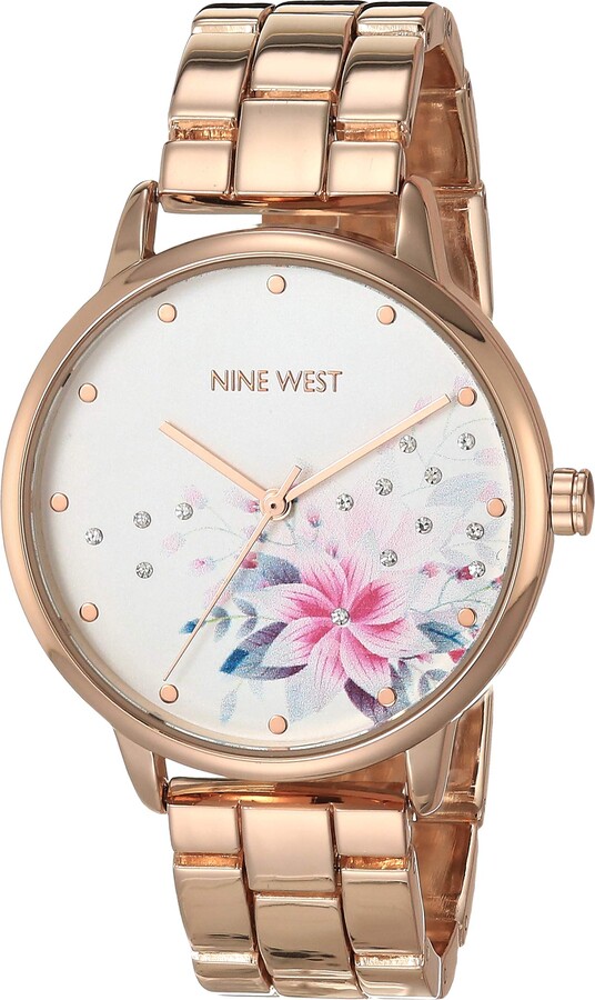 Nine West Women's Crystal Accented Bracelet Watch - ShopStyle