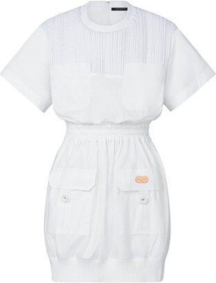 Mid-length dress Louis Vuitton White size 36 IT in Cotton - 32890178