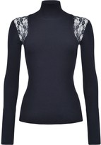 Thumbnail for your product : Pinko Lace-Detail Ribbed Knit Top