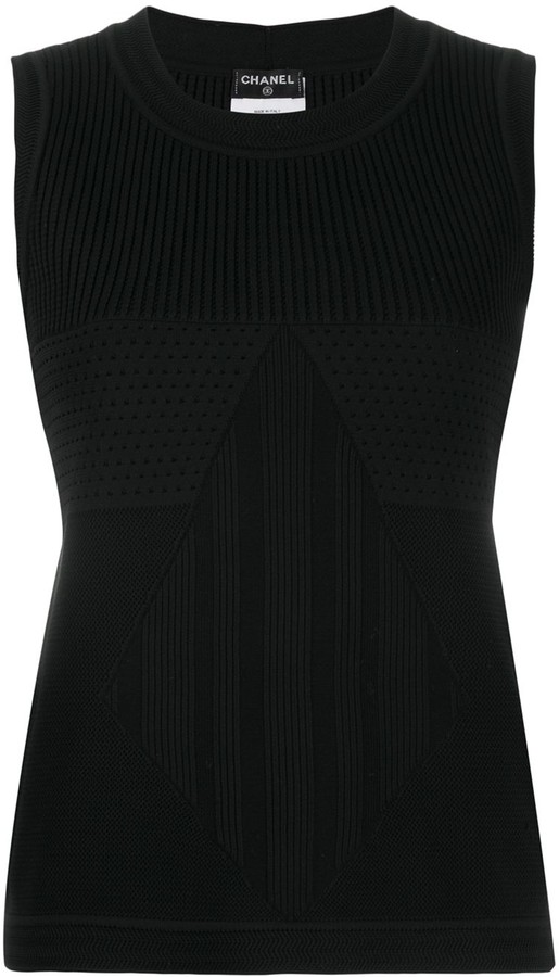 Chanel Pre Owned Panelled Knit Tank Top - ShopStyle