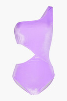 Thumbnail for your product : Solid & Striped The Claudia One-shoulder Cutout Stretch-velvet Swimsuit