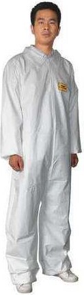 Condor 30C530 Collared Disposable Coveralls, 6 PK, White, Microporous Film