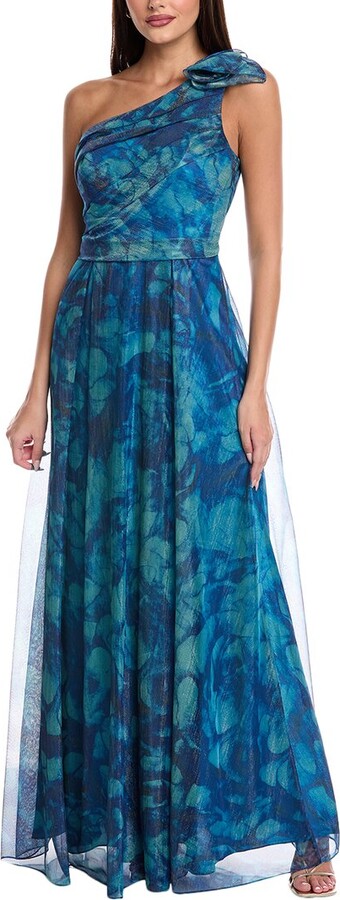 Rene Ruiz Collection One-Shoulder Organza Gown