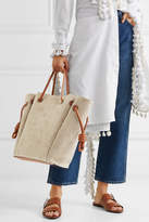 Thumbnail for your product : Loewe Flamenco Medium Leather-trimmed Embroidered Linen Tote - Neutral