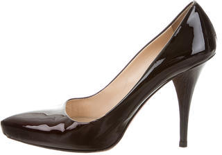 Prada Patent Leather Pointed-Toe Pumps