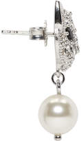 Thumbnail for your product : Miu Miu Silver Pearl and Crystal Cat Earrings