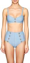 Thumbnail for your product : Lisa Marie Fernandez Women's Genevieve Denim-Effect High-Waist Bikini - Lt. Blue