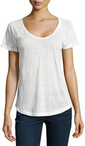 Thumbnail for your product : Joie Short-Sleeve Ribbed Linen Tee, Porcelain