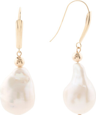 TJMAXX 14Kt Gold Baroque Freshwater Pearl Earrings