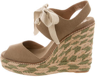 Tory Burch Canvas Espadrille Wedges