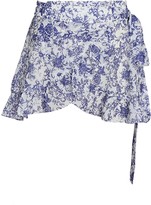 Thumbnail for your product : Caroline Constas Floral Chiffon Wrap Skirt