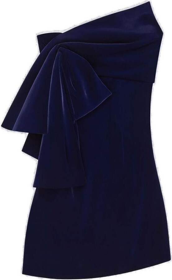 Givenchy Oversized Bow Velvet Bustier Dress