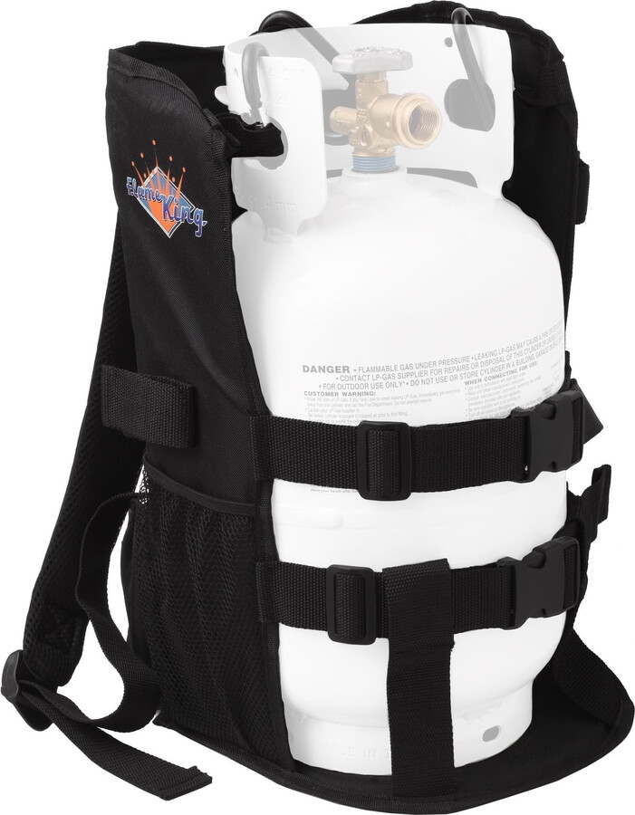 Flame King Propane Tank Backpack Carrier for 5lb or 10lb Cylinder and Weed Torch Ysnbkpk