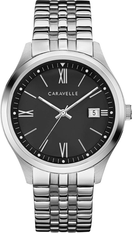Bulova Caravelle by Men's Dress Quartz Silver Tone Stainless Steel Watch