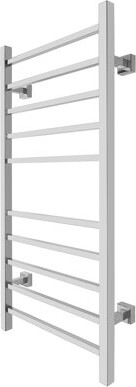 WarmlyYours Metropolitan Electric Wall-mounted Towel Warmer, Polished, 10 Bars, Dual Connection