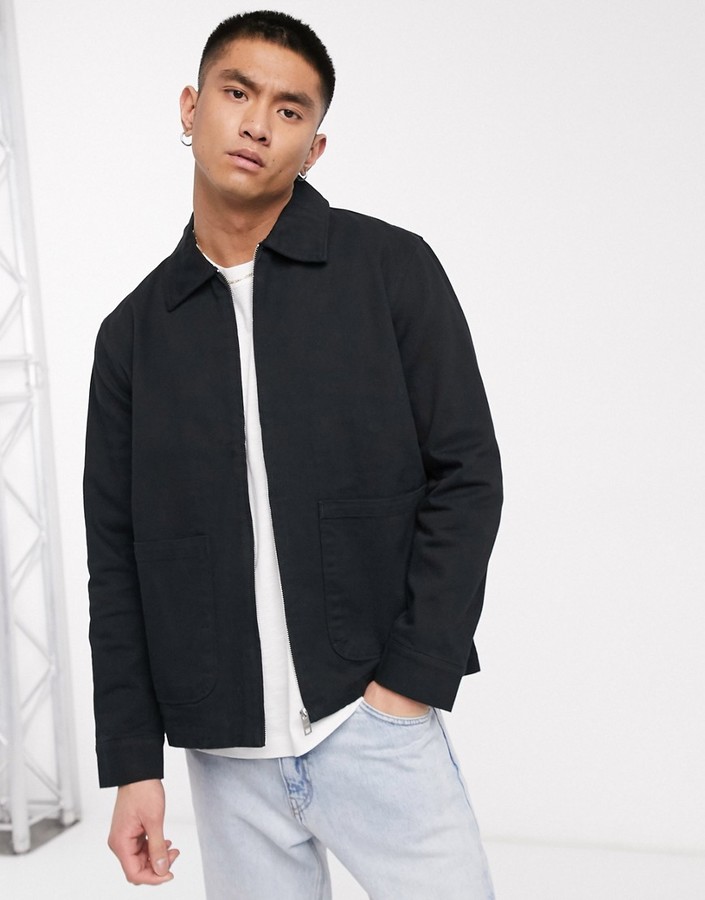 Weekday Camp washed coach jacket in black - ShopStyle Outerwear