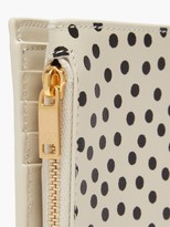 Thumbnail for your product : Saint Laurent Polka-dot Print Leather Wallet - Cream Multi