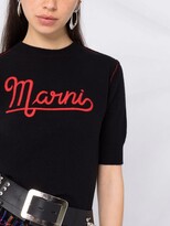 Thumbnail for your product : Marni Logo-Embroidered Knitted Top