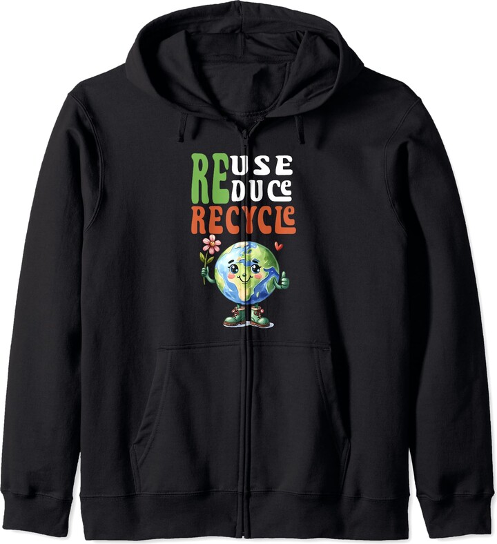 TST4ALL Tees Reuse Reduce Recycle Earth Day Cute Environmental Zip ...